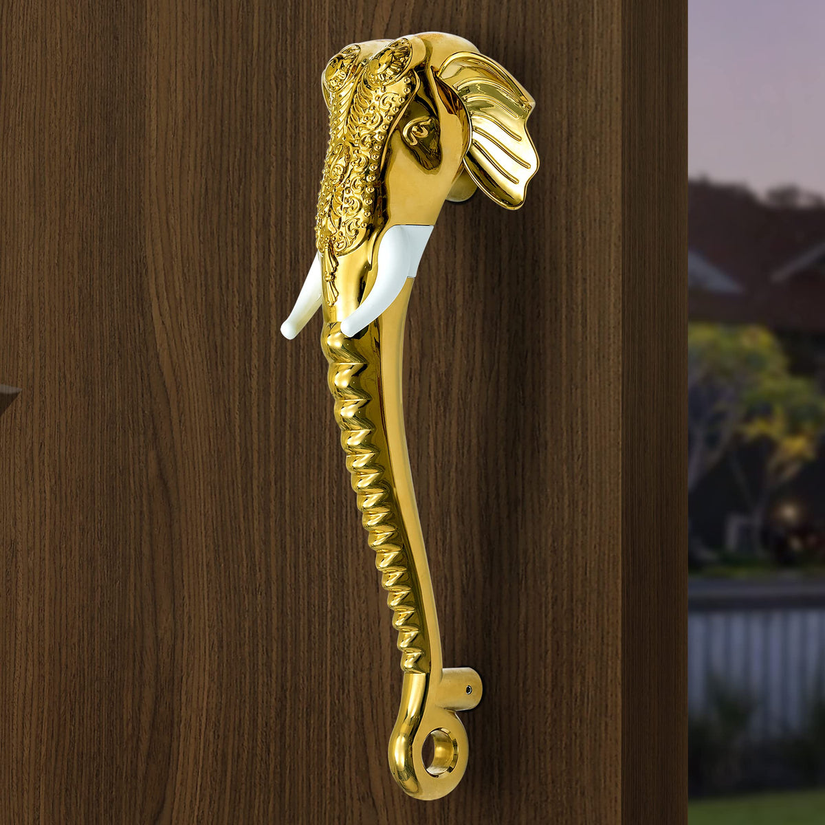 Plantex Heavy Duty Elephant Shape Handle for Main Door/Pull Push 11-Inches Main Door Handle for Home Decor/3 Years Warranty Pack of 1 (Golden Finish)-4