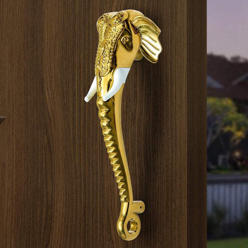Plantex Heavy Duty Elephant Shape Handle for Main Door/Pull Push 11-Inches Main Door Handle for Home Decor/3 Years Warranty Pack of 1 (Golden Finish)-4