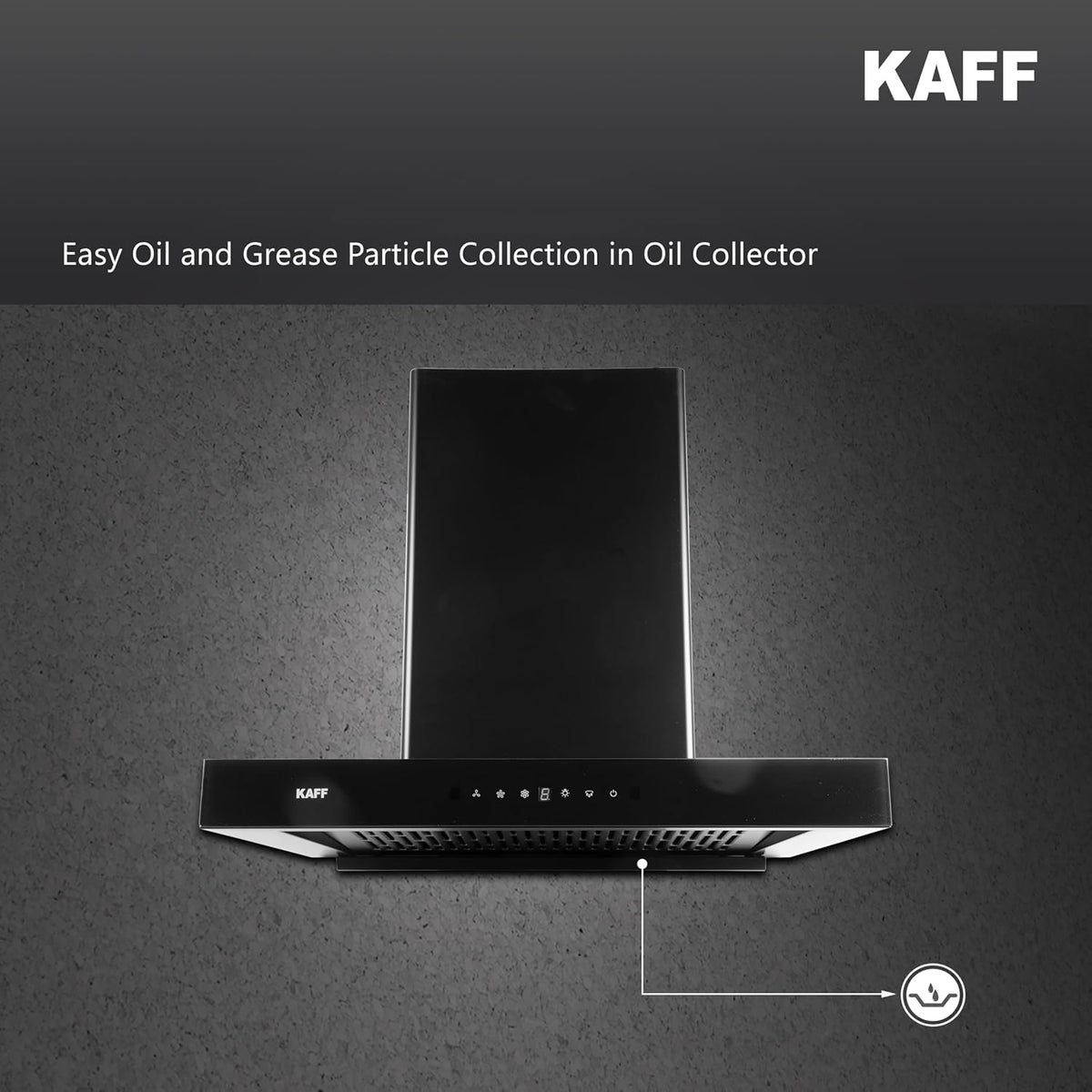 Kaff ASHPRO (SUPER) DHC 60cm Auto Clean Kitchen Chimney | 1450 m³/h Suction | Filterless Dry Heat Technology | Gesture &