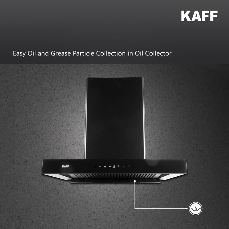 Kaff ASHPRO (SUPER) DHC 60cm Auto Clean Kitchen Chimney | 1450 m³/h Suction | Filterless Dry Heat Technology | Gesture &