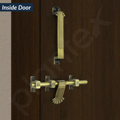 Plantex Door Kit for Single Door/Stainless Steel Door Accessories (10-inch Al-Drop,8-inch Latch,2 Handles of 8 and 7 Inch,7-inch Tower Bolt and 4-inch Door Stopper - (Brass Antique)-6