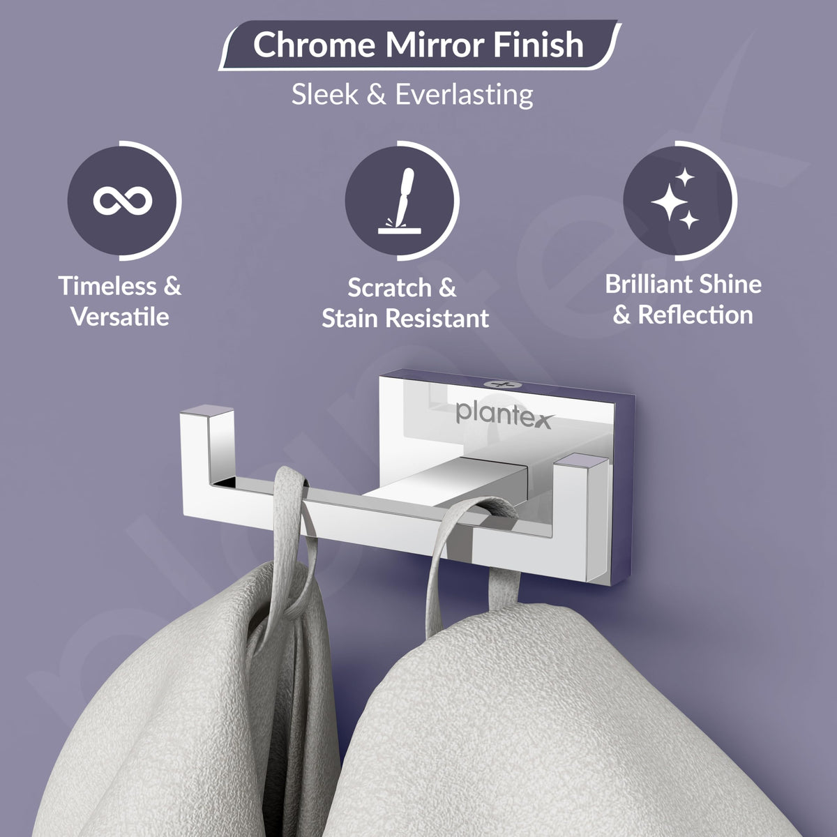 Plantex 304 Grade Stainless Steel Robe Hook/Cloth Hanger/Robe Hooks for Bathroom/Hooks for Wall/Bathroom Accessories - Chrome (Benz)-3
