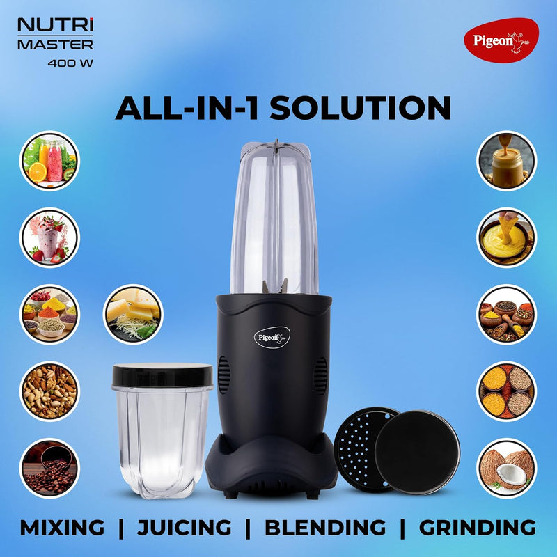 Pigeon by Stovekraft Stainless Steel Nutri Master | Mixer Grinder Juicer Blender Smoothie Maker All-In-1 Machine | 400 W