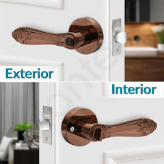 Plantex Heavy-Duty Door Lock - Bathroom Door Lock/Mortise Keyless Handle Set for Home/Bathroom/Balcony/Store Room - (DTM-628, Rose Gold)-5