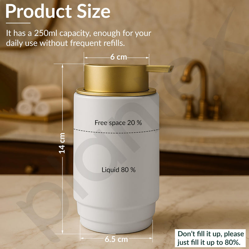 Plantex Ceramic Soap Dispenser for Washbasin/Hand Soap Dispenser/Soap Dispenser for Kitchen/Bathroom Accessories - Pack of 1 (Model APS-NZBA-436)-3