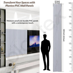Plantex PVC Wall Panel/Louvers Panel for Wall/3d Wall Panel for Interior Wall Decor/Eco-Friendly Fluted Panel for Wall/- Pack of 7,Covers - 70 Sq. Ft (White and Black-12 Inch x 10 Ft)-2