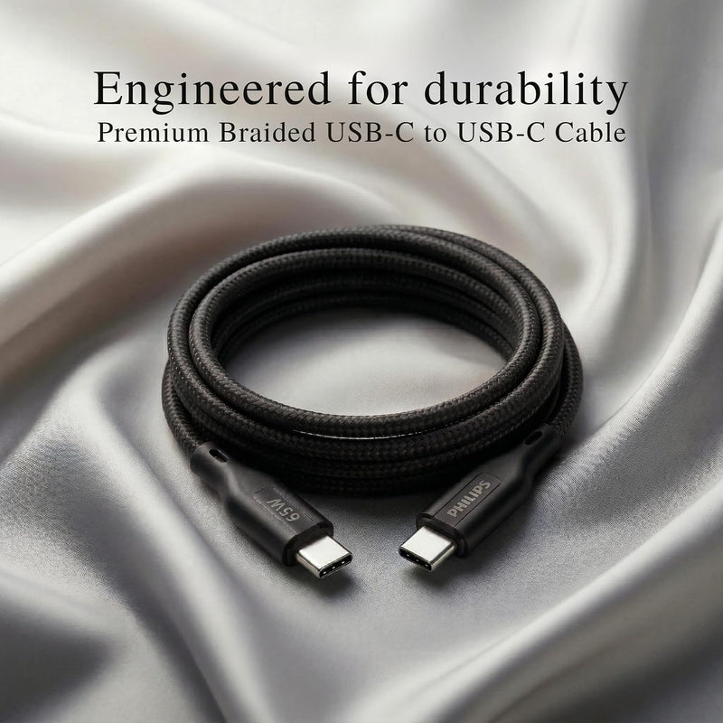 Philips DLC4130CB/94 65W Type-C to Type-C Fast Charging Cable (1m, Dark Slate)