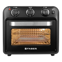 Faber 20 liter 1500 Watts Air Fryer Oven|Fry, Bake, Roast, Toast, Defrost, Grill, Reheat & Broil|85% Less Oil|Temperature & Timer Control, Preset Cooking Options, Convection Function, Auto-Off|(Black)