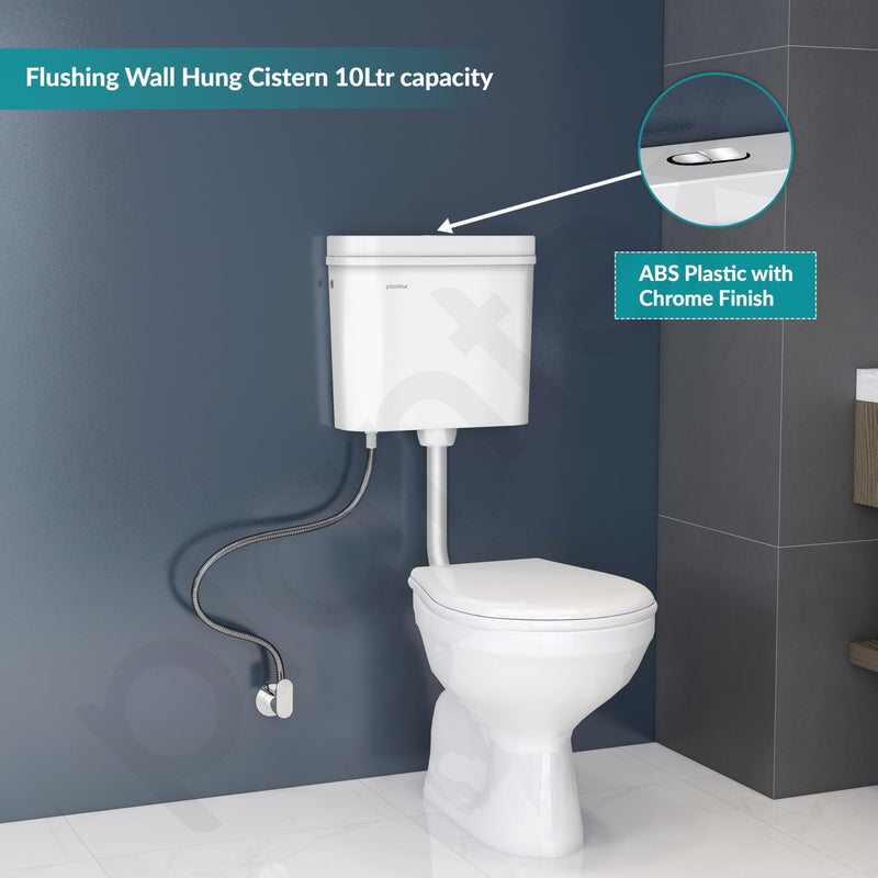 Plantex Flush Tank for Toilet with 10 Ltr Water Capacity/Dual Flushing Cistern for Bathroom/Polypropylene Toilet Flush Tank - Pack of 1 (Classic, White)-5