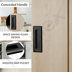 Plantex Sliding Door Handle/Concealed Handle for Sliding Door/96mm Concealed Handle for Wardrobe/Kitchen Cabinet - Pack of 2 (Black) (Model APS-DTC-3900)-4