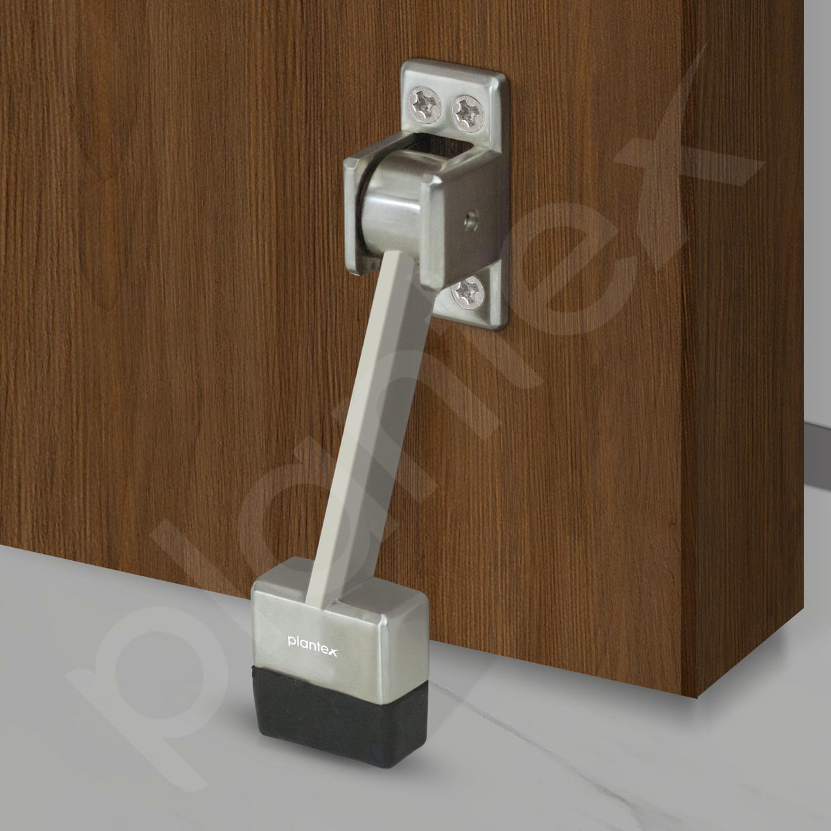 Plantex Door Stopper - 5 Inch Long Gate Stopper for Wooden Doors/Stops for Door - Set of 3 (Silver Matt)-6