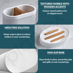 Plantex Polyresin Bathroom Accessories Set Soap Dispenser/Toothbrush Holder/Tumbler Holder/Soap Dish - 4 Piece(922)-4