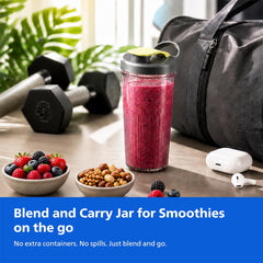Philips HR2612/00 Mini Blender, 2 Unbreakable Food-Grade PC Jars