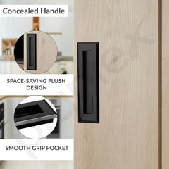 Plantex Sliding Door Handle/Concealed Handle for Sliding Door/160mm Concealed Handle for Wardrobe/Kitchen Cabinet - Pack of 4 (Black) (Model APS-DTC-3900)-4