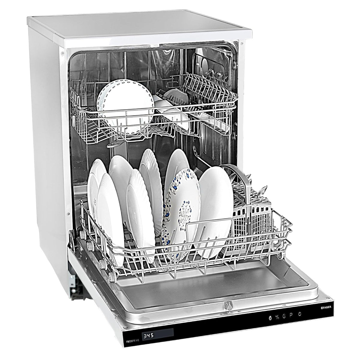 Faber 14 Place Settings Built-in Dishwasher with Salt & Rinse Aid Indicators (FBID 8PR 14S,Stainless Steel)