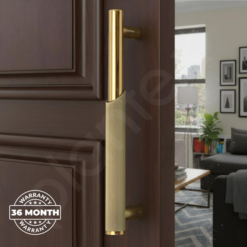 Plantex Main Door Handle/Stainless Steel & Aluminium Door Handle/12 Inch Pull-Push Handle for Home/Office/Hotel - Pack of 1 (DTMD-409, Brass Antique & Gold)-5