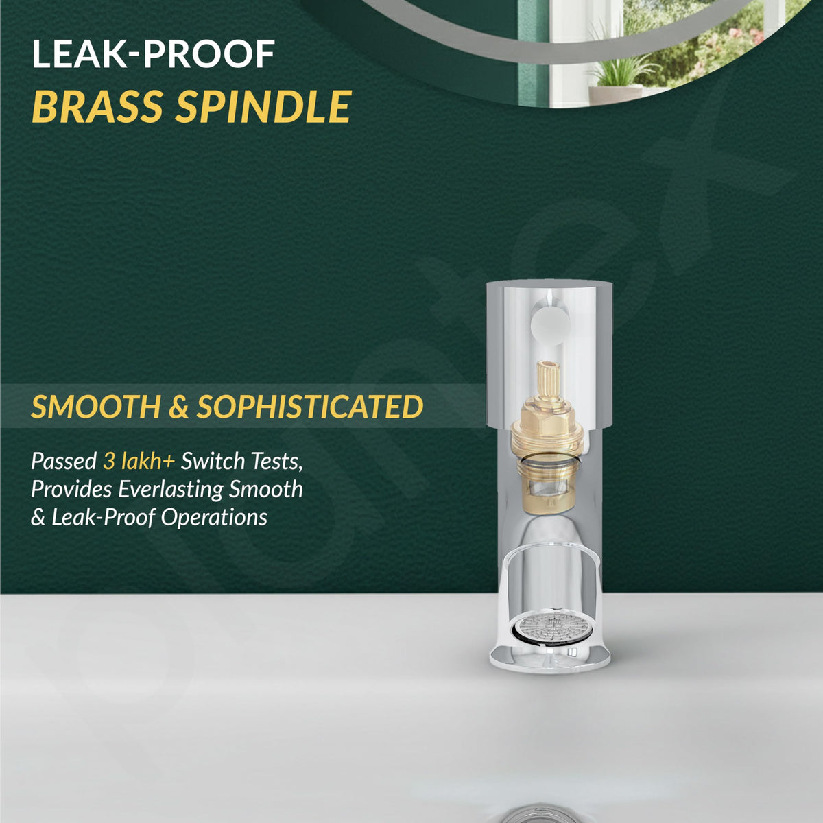 Plantex Brass Spindle Pillar Tap for Wash Basin with Water Saving Aerator/Tabletop Wash Basin tap/Bathroom Tap-(MKS-1273-Chrome)-3