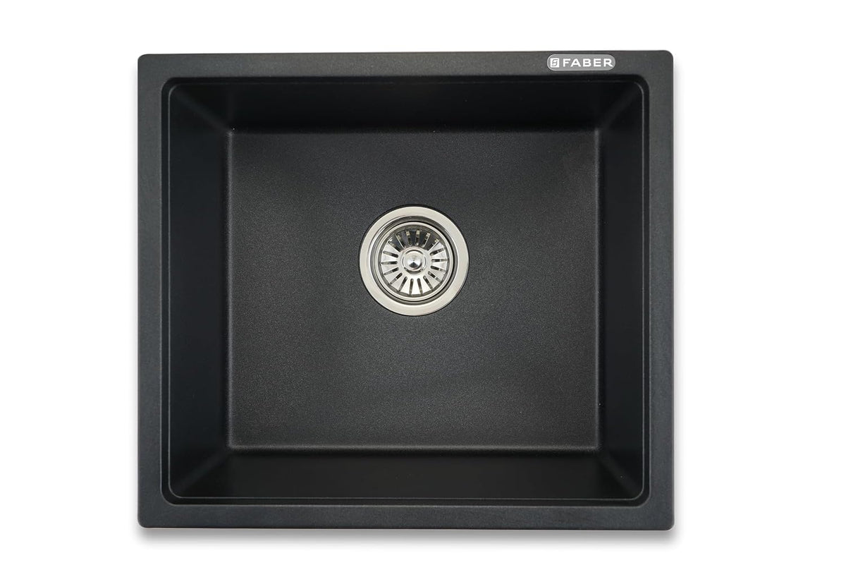Faber Verona Ingranite18"X16"Single Bowl Sink|Includes Plumbing Waste Kit|25 Years Warranty|Silent,Scratch,Dent & Heat R