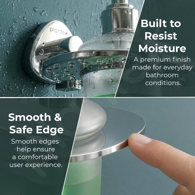 Plantex J4 Stainless Steel Liquid Soap Dispenser/Shampoo Dispenser for Wash Basin/Hand Wash Dispenser Wall Mounted/Bathroom Accessories (Chrome Finish) Angel-2