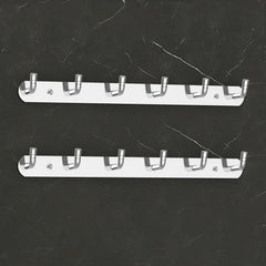Plantex Wall Hooks for Hanging Cloth/Stainless Steel Towel Hangers/Bathroom Robe Hooks/Door Hangers/Wall Hook Rack/Hook Rail for Hanging Keys - 6 Hooks (Pack of 2, Chrome)-1