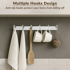 Plantex Wall Hooks for Hanging Cloth/Stainless Steel Towel Hangers/Bathroom Robe Hooks/Door Hangers/Wall Hook Rack/Hook Rail for Hanging Keys - 6 Hooks (Pack of 3, Chrome)-2