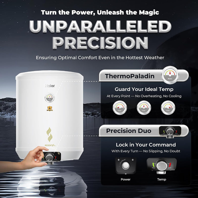 Haier Regenta Pro+ Water Geyser 15 ltr 5 Star 1-3 KW Convertible Electric Geyser Free Installation & Connection Pipe (ES15V-Regenta Pro+)-4