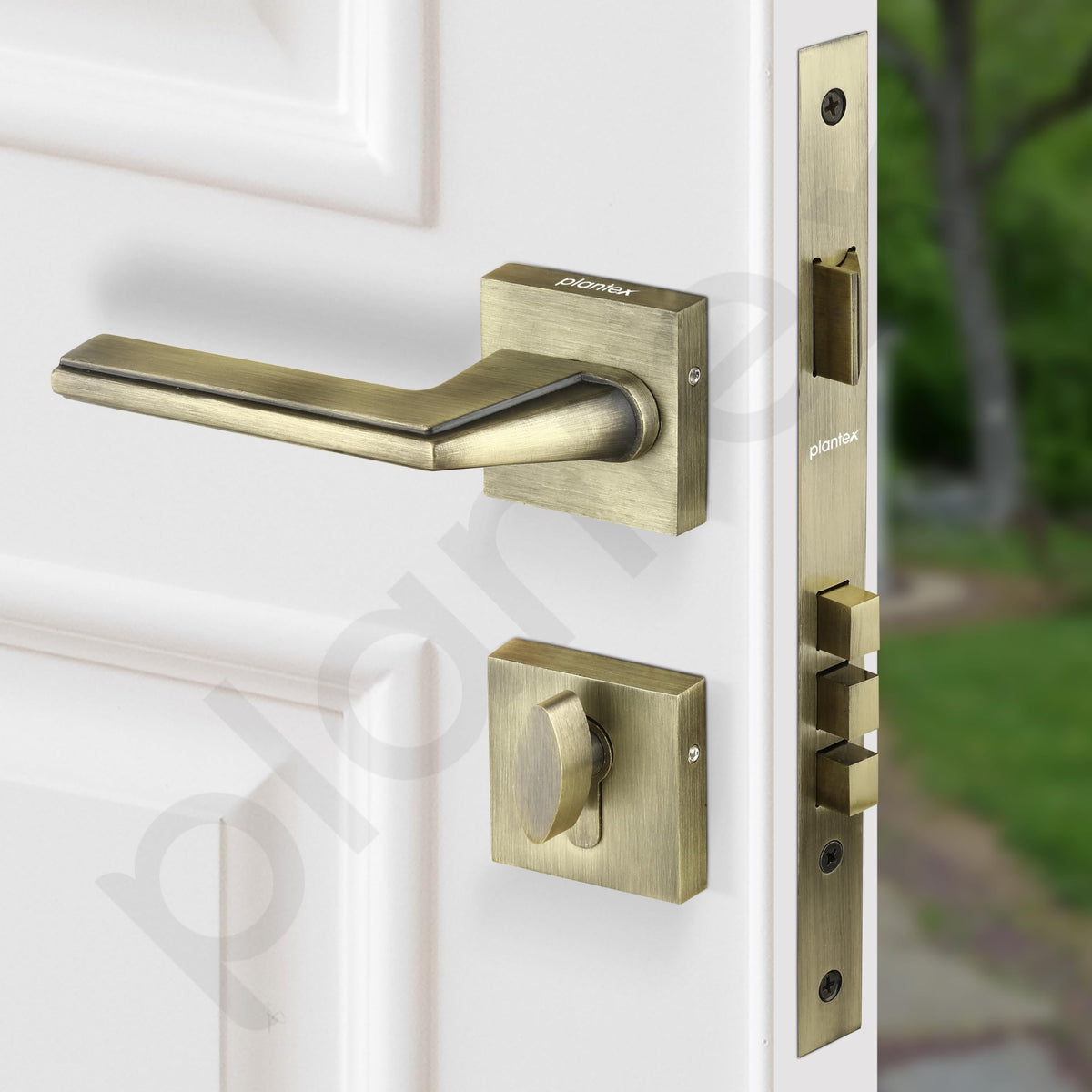 Plantex Triple Security Door Lock for Home/Main Door Lock Set with 3 Years of Warranty/Mortise Lock for Door with Brass Lock Body & Cylinder(7122 - Brass Antique Finish)-2