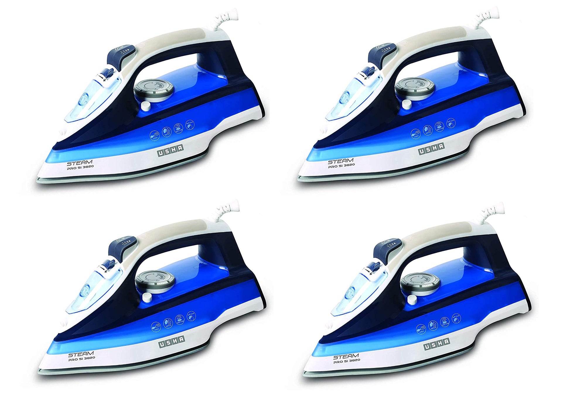 Usha Steam Pro 3820 2000-Watt Steam Iron (Blue) Pack of 3