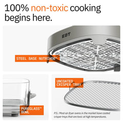 EDT Luma ZERO COATING PureGlass™ 4.5L Air Fryer Oven| 6-in-1 Multi Function | 100% Toxin Free No Ceramic PFAS, PTFE, PFOA | 1500W | NutriRetain™