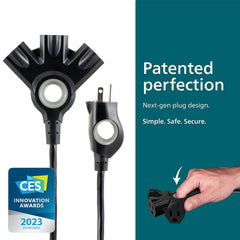 Philips EZGrip 25ft 16m 3 Way Multi Outlet Indoor Outdoor Extension Cable with Multiple Outlets