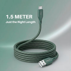 Philips DLC4150AT/94 18W Type-A to Type-C Fast Charging Cable (1.5m, Crystal Teal)