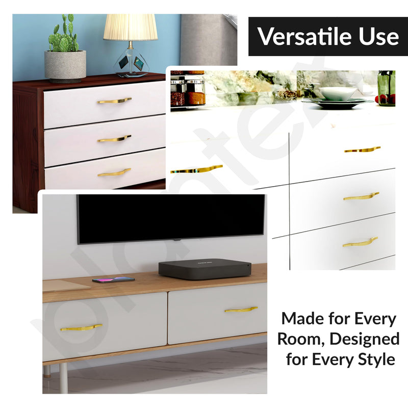 Plantex Cabinet Handle/128mm Handle for Drawer/Wardrobe/Kitchen Handle/Pull-Push Handle for Home/Office - Pack of 1 (Gold)-5