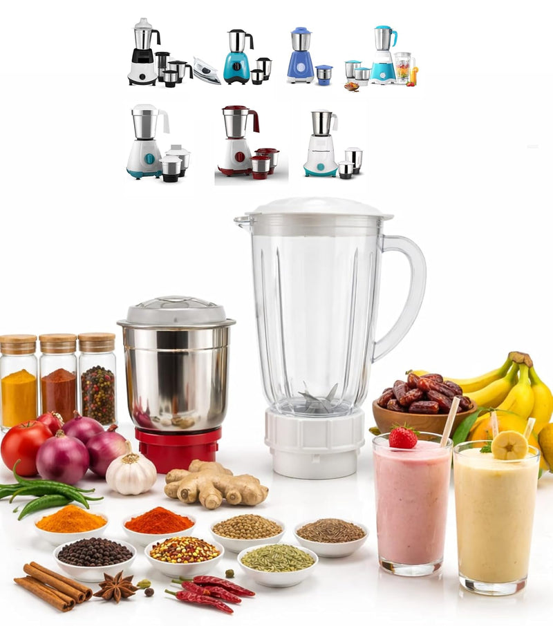 800ml & 1.5 Litre Mixer Grinder Jars Set | Grinding, Blending & Multipurpose Use | Compatible with Maharaja Whiteline (Selected Models Only) | Stainless Steel | NOT Universal Fit |