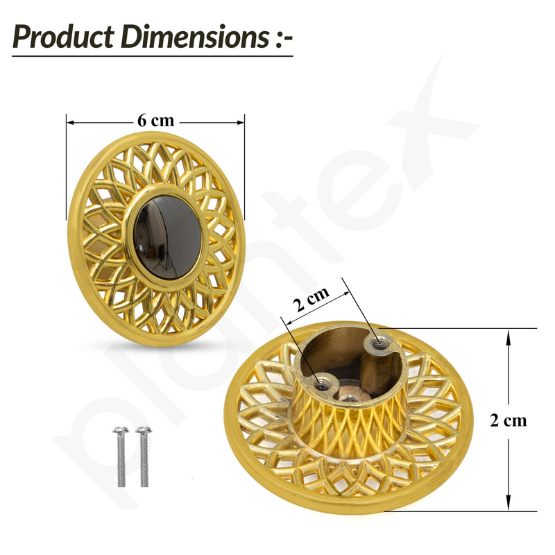 Plantex Drawer Knobs/Round Knobs for Cabinets/Pull-Push Knobs for Drawer Home/Office Cabinets - Pack of 3 (Gold) - Zinc-6