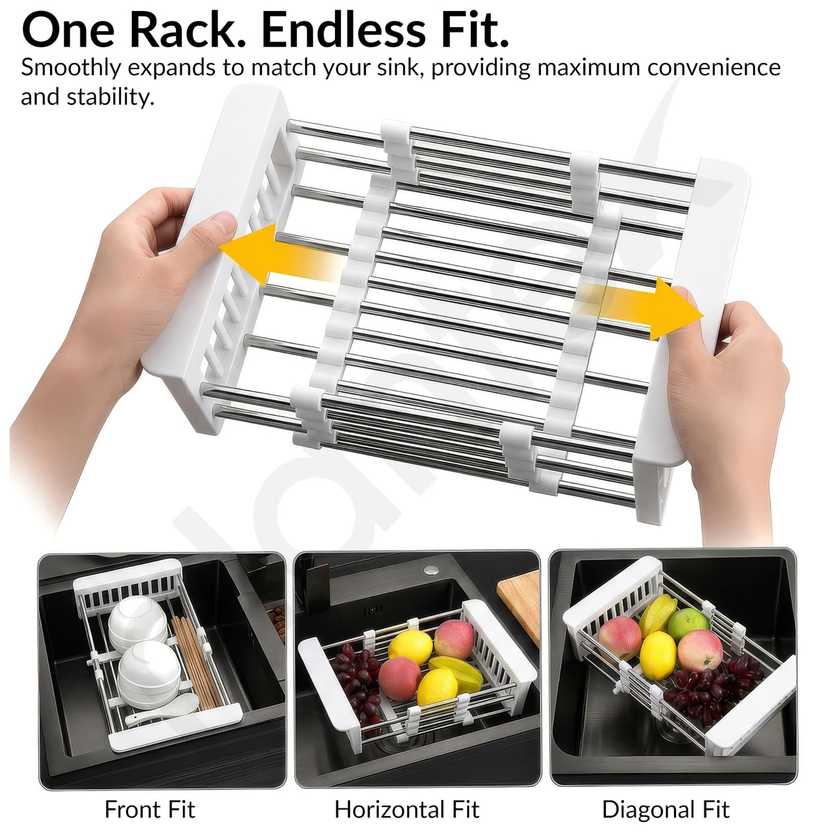 Plantex Sink Strainer Basket/Stainless Steel & ABS Plastic Vegetable Washing Sink Strainer/Kitchen Storage Rack Stand- Pack of 1 (White)-6