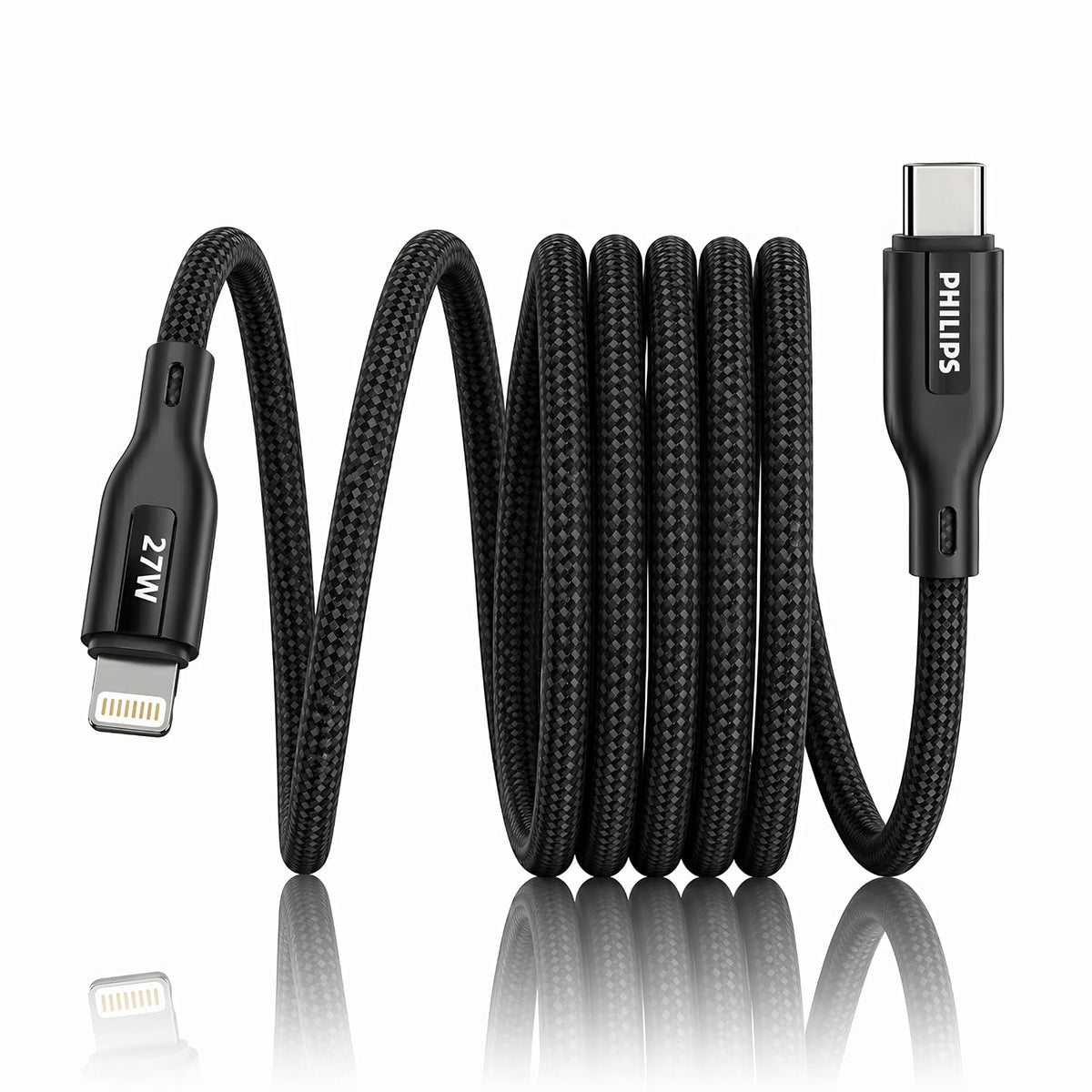 Philips DLC4150LB/94 27W iPhone Original Type-C to Lightning Fast Charging Cable (1.5m, Dark Slate)