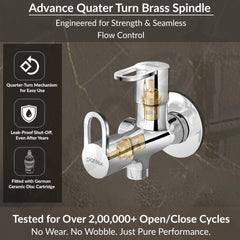 Plantex Pure Brass Angle Valve 2 in 1/Two Way Anglular Cock Tap with Wall Flange & Teflon Tape/Valve for Bathroom with 7 Year Manufacturer's Warranty- (Flip, Chrome)-3