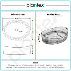 Plantex Transparent Glass Basin for Bathroom/Tabletop Round Wash Basin/Luxury Countertop Basin for Home/Office/Hotel (Somky - 20 x15 x 5.5 inch)-4