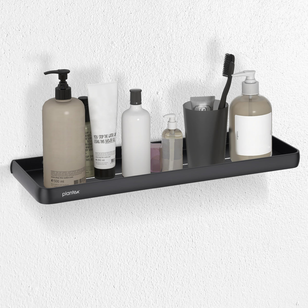 Plantex Shelf for Bathroom/Self Adhesive Wall Shelves/No Drill Bathroom Organizer/18x5 inch Shelf for Home/Office/Hotel - Pack of 1 (1502, Black)-3