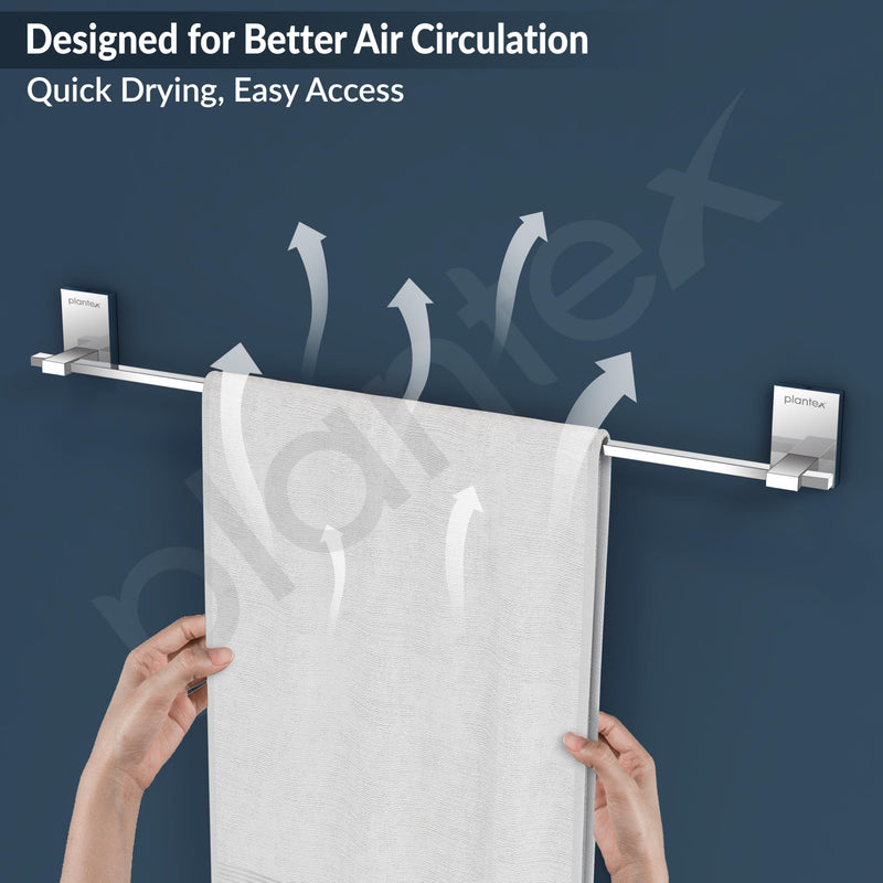 Plantex 304 Grade Stainless Steel 24 inch Single Towel Rod/Towel Holder for Bathroom/Towel Bar/Hanger/Stand/Bathroom Accessories - Senso (Chrome)-2