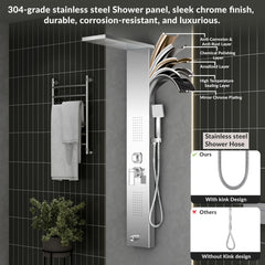 Plantex 304 Grade Stainless Steel Shower Panel for Bathroom with Showerhead/Hand Shower/Body Massage Jets/Bathroom Shower System-(KM-8111)-2