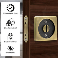 Plantex Door Lock Latch/Zinc Baby Latch for Bathroom/Door Latch Lock/Baby Latch Door Chitkani Home/Bedroom - (DTM-620, Brass Antique and Black)-4