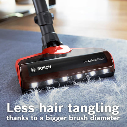 Bosch Unlimited 7 ProAnimal, Cordless Vacuum Cleaner with Rechargeable 3.0 Ah Battery and FlexTube, LED Lighting, 10 Year Motor Warranty, in Tornado Red