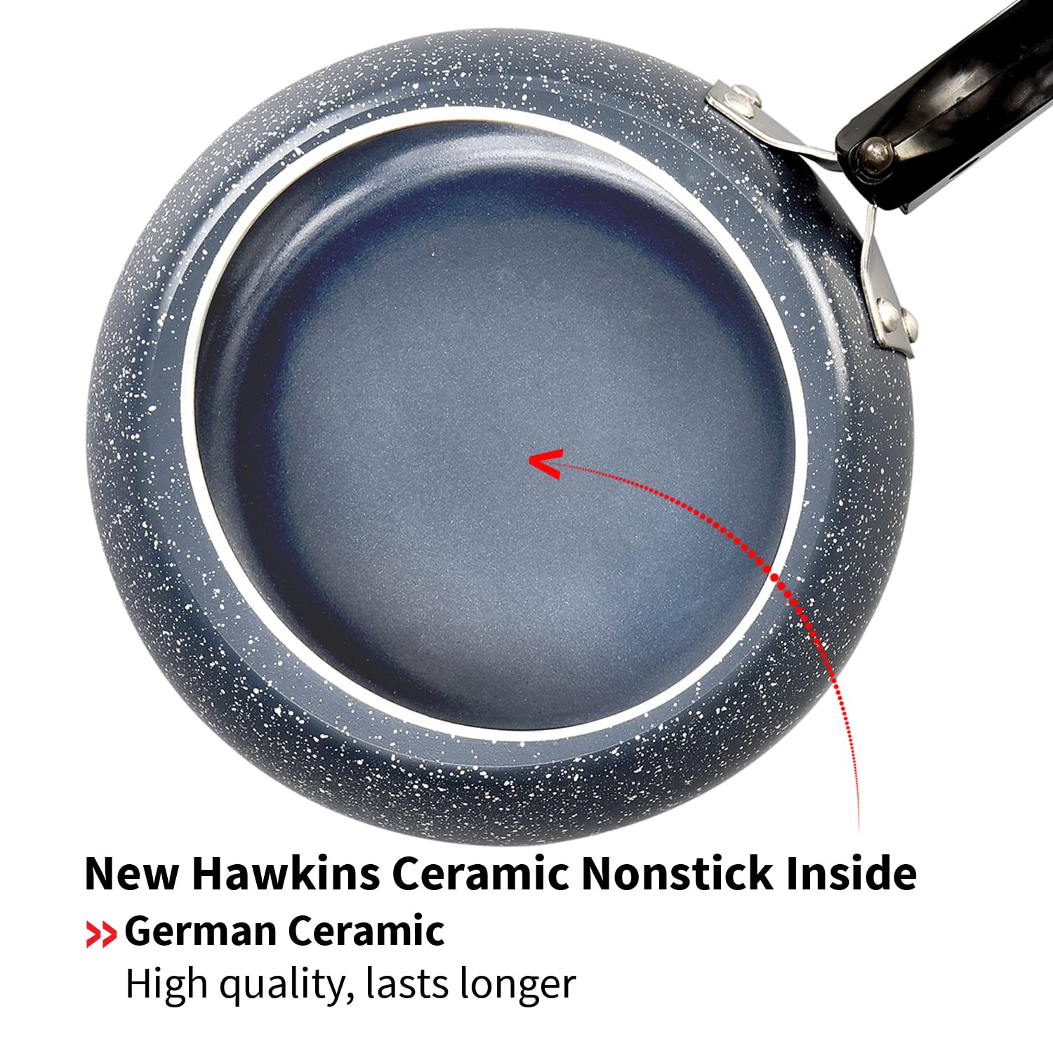 Hawkins 3 Litre Ceramic Nonstick Pressure Cooker, Induction Inner Lid Cooker, Blue (ICC30)