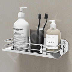 Plantex Wall Mounted Shelf for Bathroom/Stainless Steel Bathroom Shelf for Wall with Railings/Bathroom Accessories (9 inches, Chrome)-6