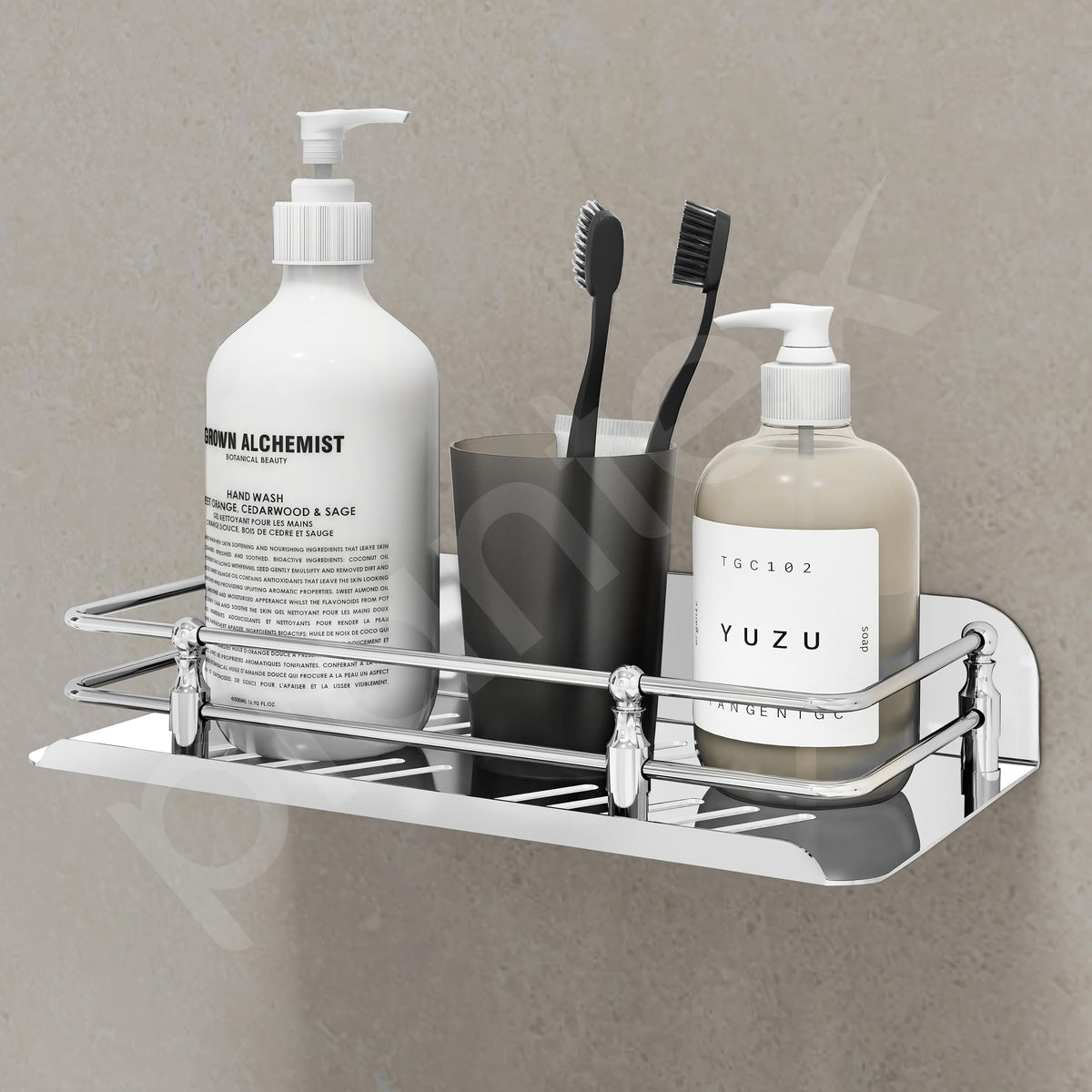 Plantex Wall Mounted Shelf for Bathroom/Stainless Steel Bathroom Shelf for Wall with Railings/Bathroom Accessories (9 inches, Chrome)-6