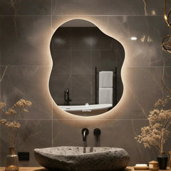 Plantex LED Bathroom Mirror with 3 Tone/Designer Mirror for Living Room/Bedroom/Dressing Room - Cloud Shape (18 x 24 Inch)-1