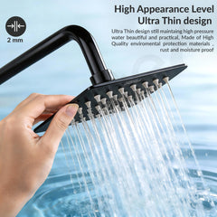 Plantex Stainless Steel Overhead Shower 4 x 4 inch with Water-Saving Technology/High pressure Rain Shower Head without Arm/Bathroom Shower -(Ultra Slim-PVD Black)-4