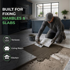 Plantex Lexora Tile Adhesive for Terracotta/Ceramic & Quarry Tiles/Polymer Modified Cement Adhesive for Floor & Wall Tiles Fixing/ Kitchen & Bathroom‚ Use - 20kg (LX-04, Grey)-3