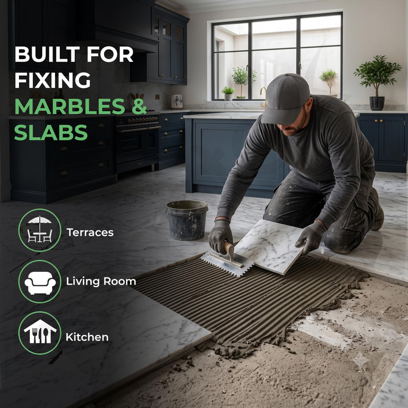 Plantex Lexora Tile Adhesive for Terracotta/Ceramic & Quarry Tiles/Polymer Modified Cement Adhesive for Floor & Wall Tiles Fixing/ Kitchen & Bathroom‚ Use - 20kg (LX-04, Grey)-3